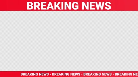 Breaking news animation with transparent background Stock Footage 329504818