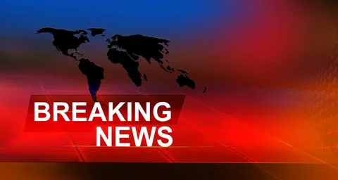 Breaking news background with world map and text concept series Ilustración de archivo