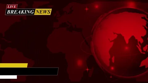 Breaking news broadcast background with globe, world map silhouettes and lo.. Stock Footage 334765893