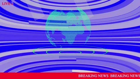 Breaking news broadcast background, with rotating digital, globe and abstra.. Vidéo 334396187