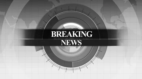 Breaking news broadcast graphic with circular radar element and world map b.. Stock Footage 334765310