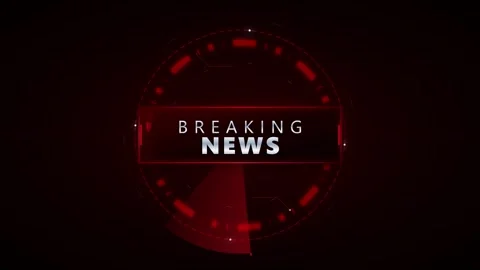 Breaking news broadcast intro motion with red digital radar hud interface n.. Stock-Footage 344857485