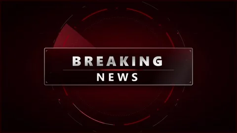 Breaking news broadcast intro motion with red radar hud and digital interfa.. Stock Footage 344857500