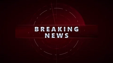 Breaking news broadcast intro with rotating radar hud and dark red motion b.. Stock Footage 344857511