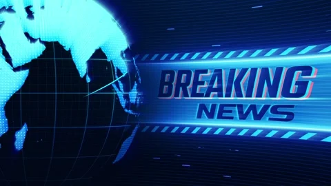 Breaking news bumper video background. Glowing globe technology Stock Footage 257199533