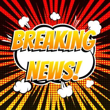 Breaking news comic book bubble text retro style 库存插图