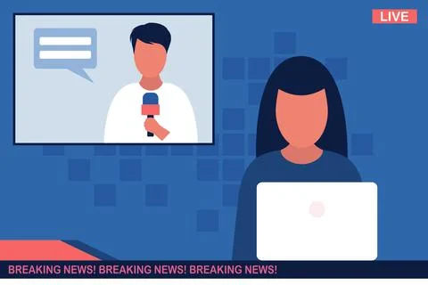 Breaking news concept Illustrazione stock
