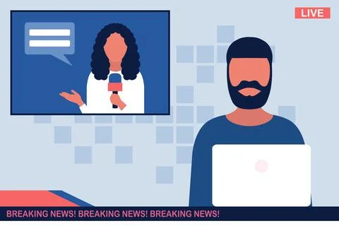 Breaking news concept Stock Illustration