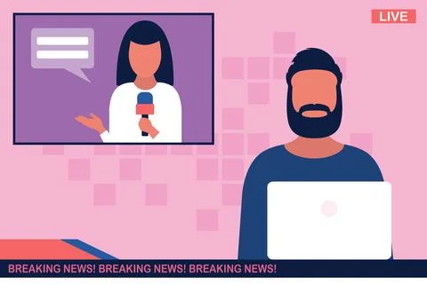 Breaking news concept Stock Illustration
