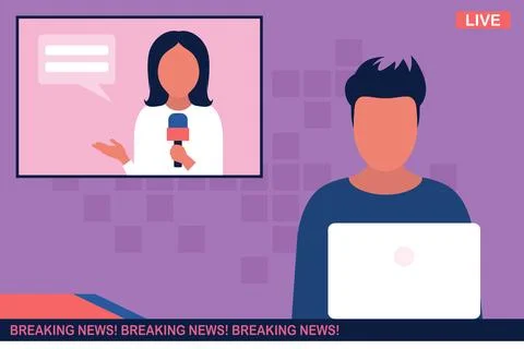 Breaking news concept Stock Illustration