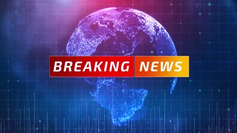 Breaking News Digital Earth Globe with World Map Background Video stock 314504982