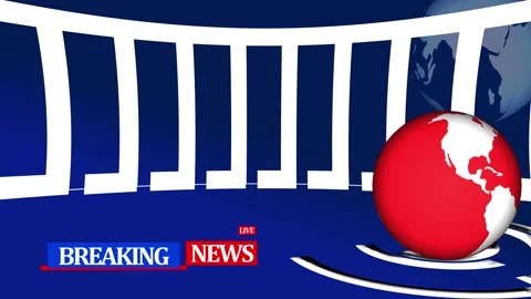 Breaking news digital studio background animation Video stock 326969334