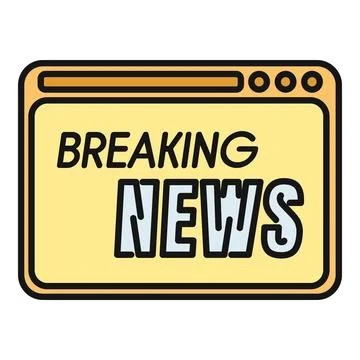 Breaking news displaying on a web browser alert Illustrazione stock
