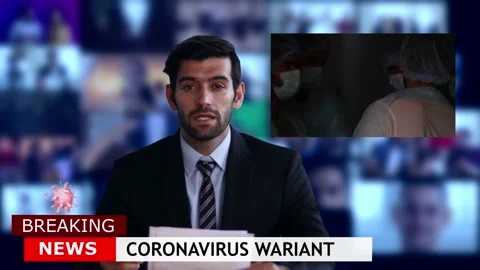 Breaking news during Coronavirus variant omicron. Stock Footage