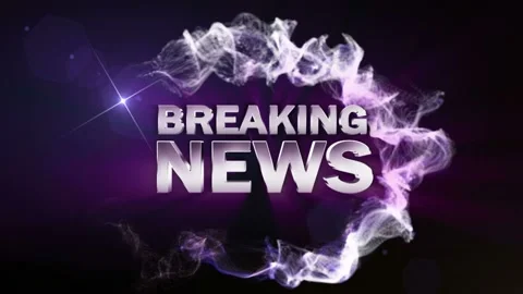 BREAKING NEWS Exploding Text Animation and Particles Ring Video stock 157341889