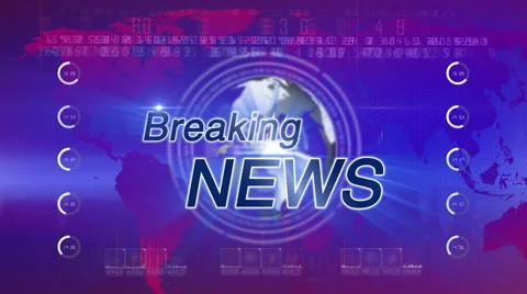 Breaking news generic blue-red Stock Footage 50373969