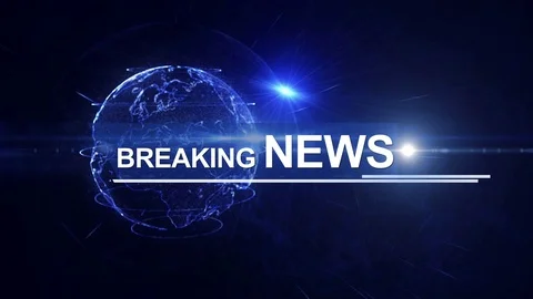 Breaking news generic world 3d earth particular 4K blue Stock Footage 73431817