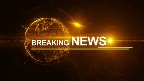 Breaking news generic world 3d earth particular 4K golden color Stock Footage 73432760