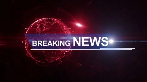 Breaking news generic world 3d earth particular 4K red-blue Stock Footage 73433802