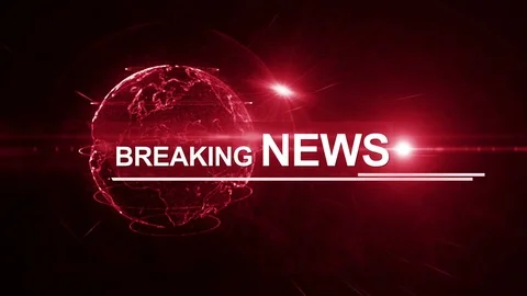 Breaking news generic world 3d earth particular 4K red Stock Footage 73434535