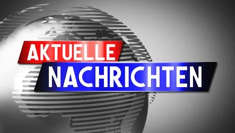 Breaking news in German with world map in background Stock Illustration