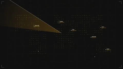 Breaking News Global World Map, Radar Tracking HUD Motion Graphics Video stock 347162497