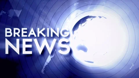 Breaking news graphic with orbiting earth. Video stock 335705889