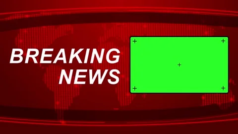 Breaking News with Green Screen LED on Side for Broadcasting Live News. Stock Footage