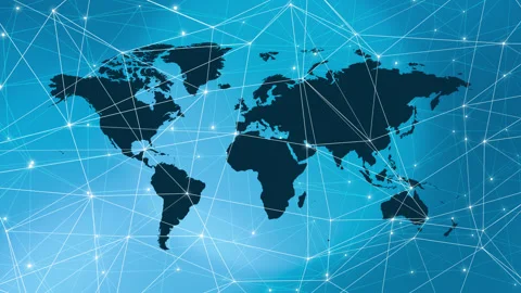 Breaking news headlines current affairs unfold on the world map information Stock Footage 248367439