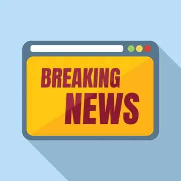 Breaking news icon flat vector. Camera press 库存插图