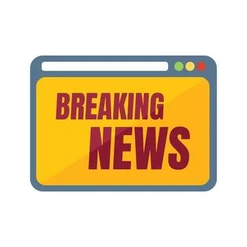 Breaking news icon flat vector. Camera press Stock Illustration