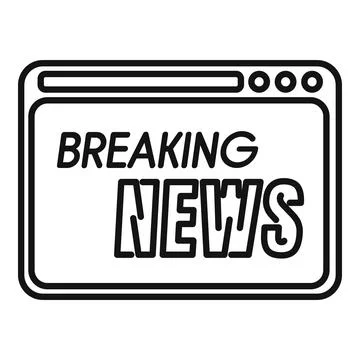Breaking news icon outline vector. Camera press 库存插图