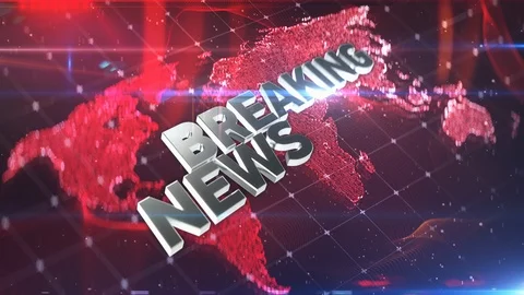 Breaking news intro on world map background, international or local news report Stock Footage 112334142