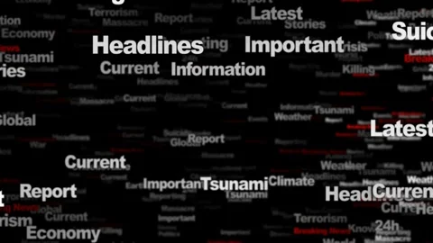 BREAKING NEWS Keywords Animation, Background, Loop Vidéo 321442084