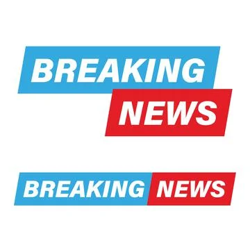 Breaking News label sign vector Stock Illustration