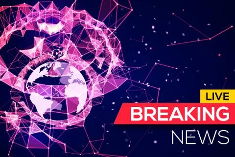 Breaking News Live Banner on Plexus Structure Stock Illustration
