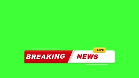 Breaking News Live Lower Third Graphic Animation on Chroma Key Green Screen for 動画素材 347263435