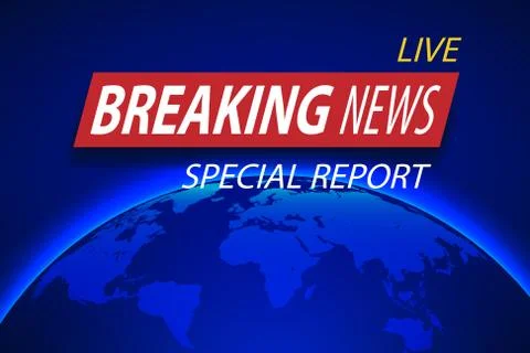 Breaking News Live on planet Background. Business or Technology concept with Stock Illustration