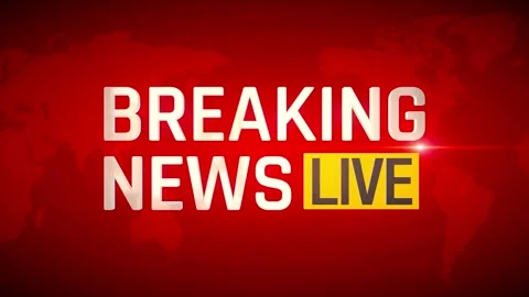Breaking News Live title animation on red world map background Stock-Footage 335952984