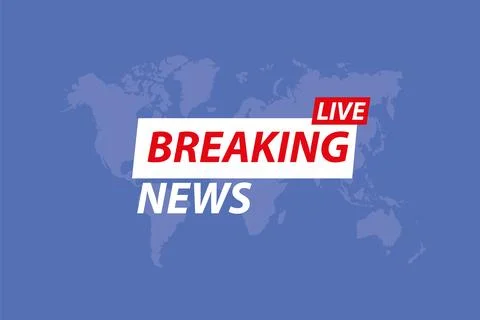 Breaking News Live on World Map Background. News background. Illustrazione stock