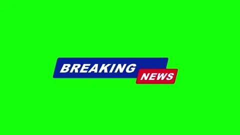 Breaking News Lower Third Animation with Green Screen Chroma Key Background Stock Footage 341662535