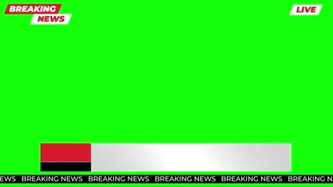 Breaking News Lower Third Banner with Live Label Green Screen Animation Stock Footage 312160602