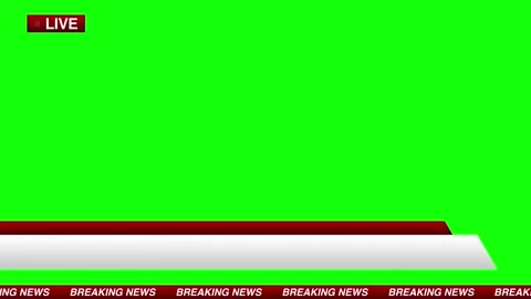 Breaking News Lower Third Banner with Live Badge on Green Screen Background Stock Footage 338161410