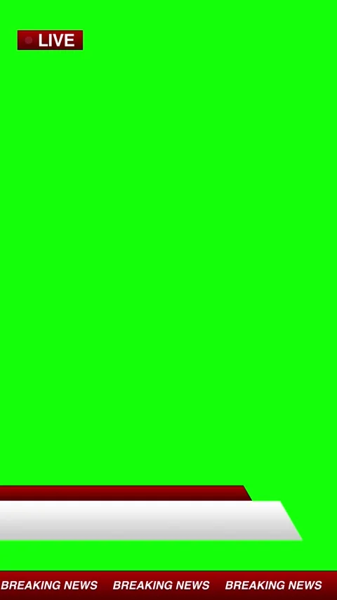 Breaking News Lower Third Banner with Live Badge on Green Screen Background Видео 338375037