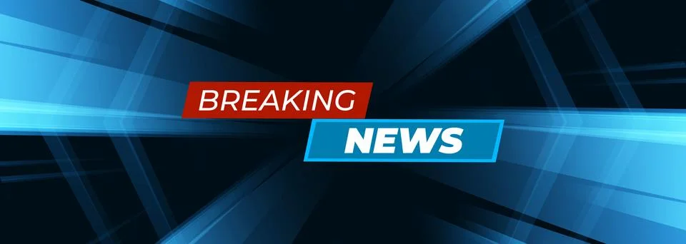 Breaking news lower third banner template. Abstract blue digital technology Stock Illustration