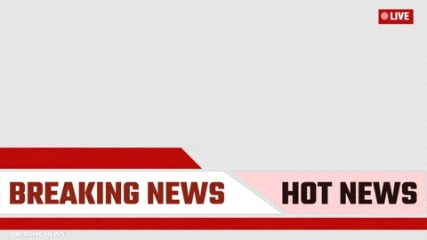Breaking news lower third broadcast animation for television headline banner Stock Footage 346718135