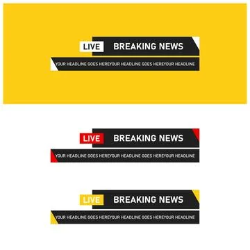 Breaking news lower third design with yellow and white background Stock Illustration
