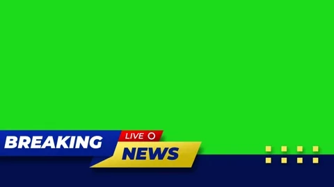 Breaking News Lower Third Graphic Template on Green Screen Background. Stock Footage 341084358