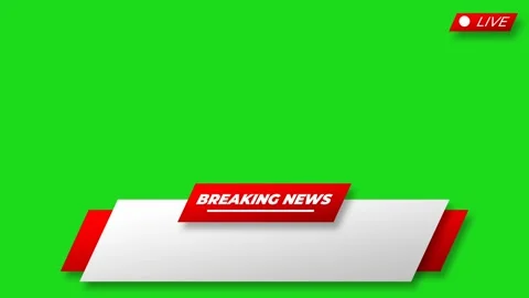 Breaking News Lower Third Graphic on Green Screen Background. Stock Footage 341084428
