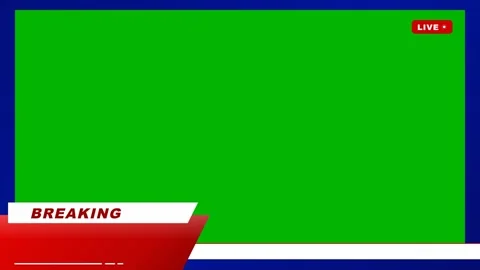 Breaking news lower third graphic with live green screen display. 4K Видео 344845147